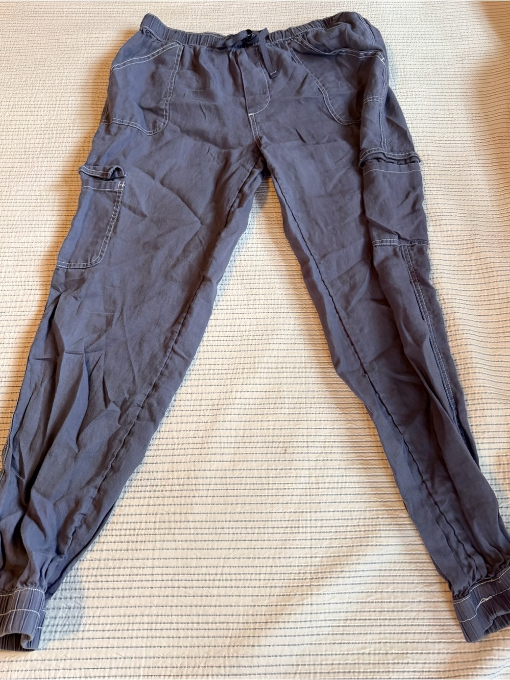 Nicole Miller Slate Gray Women's Cargo Jogger Pants
